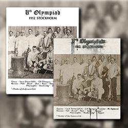 Restoration of a faded ink stained photograph from the collection of New York Fencers Club