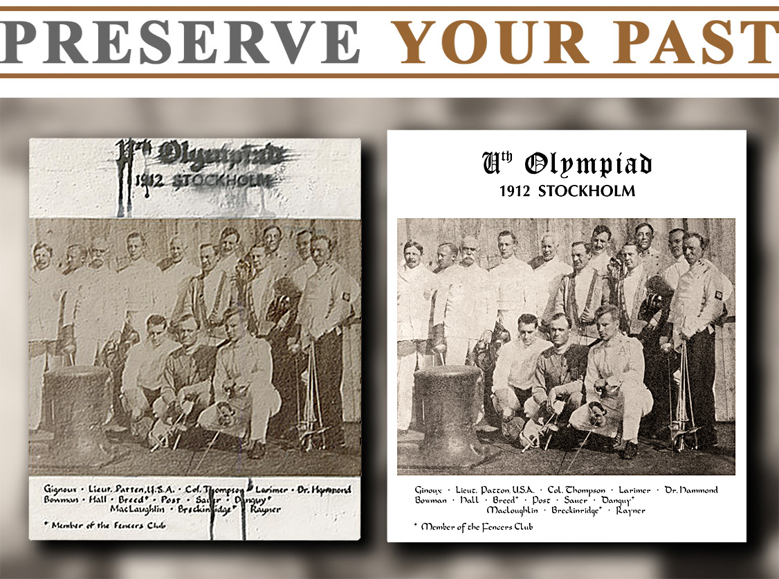 Discover how expert photo restoration uncovered the forgotten history behind a damaged 1912 Olympic fencing photograph and revealed a legendary figure.