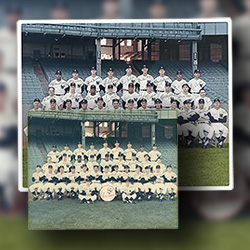 Restoring colors of a faded photograph of 1963 New York Yankees Team