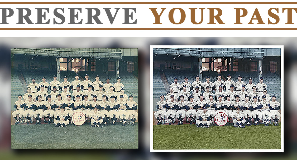 Restoration of a faded photo 1963 New York Yankees Team