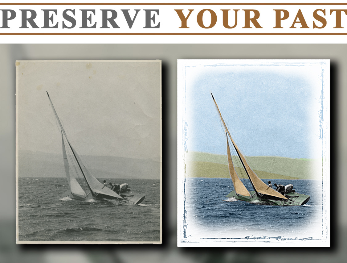 Restoring and colorizing an old photo using digital painting.