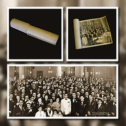 Unrolling a rolled up photograph, flattening and restorring