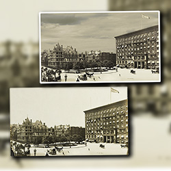 Digital archiving and resrtoraton of 1890s photograph of the original New York Plaza Hotel