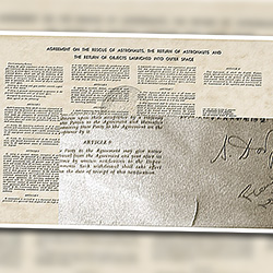 Restoration of a NASA Apollo 11 Agreement on Rescue of Astronauts. Signed by Alan L. Bean